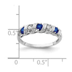 14k White Gold 2.75mm Blue Sapphire and AAA Diamond Twist Ring