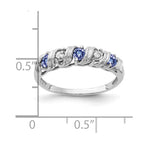 14k White Gold 2.75mm Round Tanzanite and AAA Diamond Twist Ring