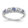 14k White Gold 2.75mm Round Tanzanite and A Diamond Twist Ring