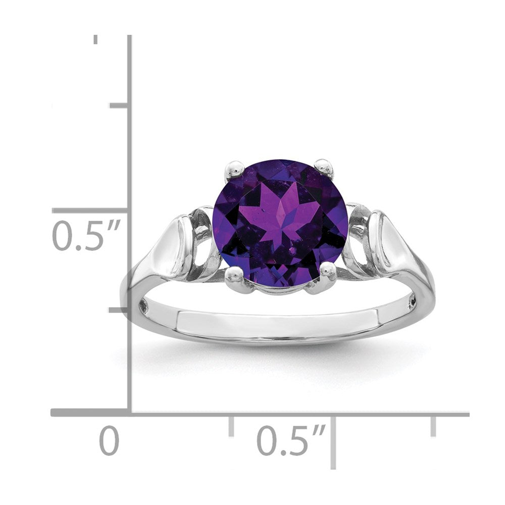 14k White Gold 8mm Amethyst Ring