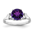 14k White Gold 8mm Amethyst Ring