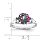 14k White Gold 8mm Mystic Fire Topaz Ring