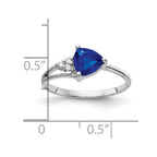 14k White Gold 6mm Sapphire VS Diamond ring
