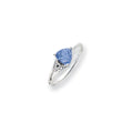 14k White Gold 6mm Tsavorite AA Diamond ring
