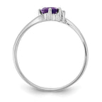 14k White Gold 7x3.5mm Marquise Amethyst and AAA Diamond Ring