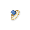 14k 8x6mm Emerald Cut Tsavorite AAA Diamond ring