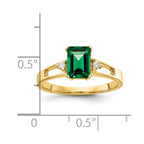 14k 7x5mm Emerald-cut Mount St. Helens and 1/20 carat A Diamond Ring