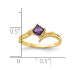 14k 4mm Princess-cut Amethyst Ring
