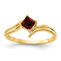 14k 4mm Princess-cut Garnet Ring