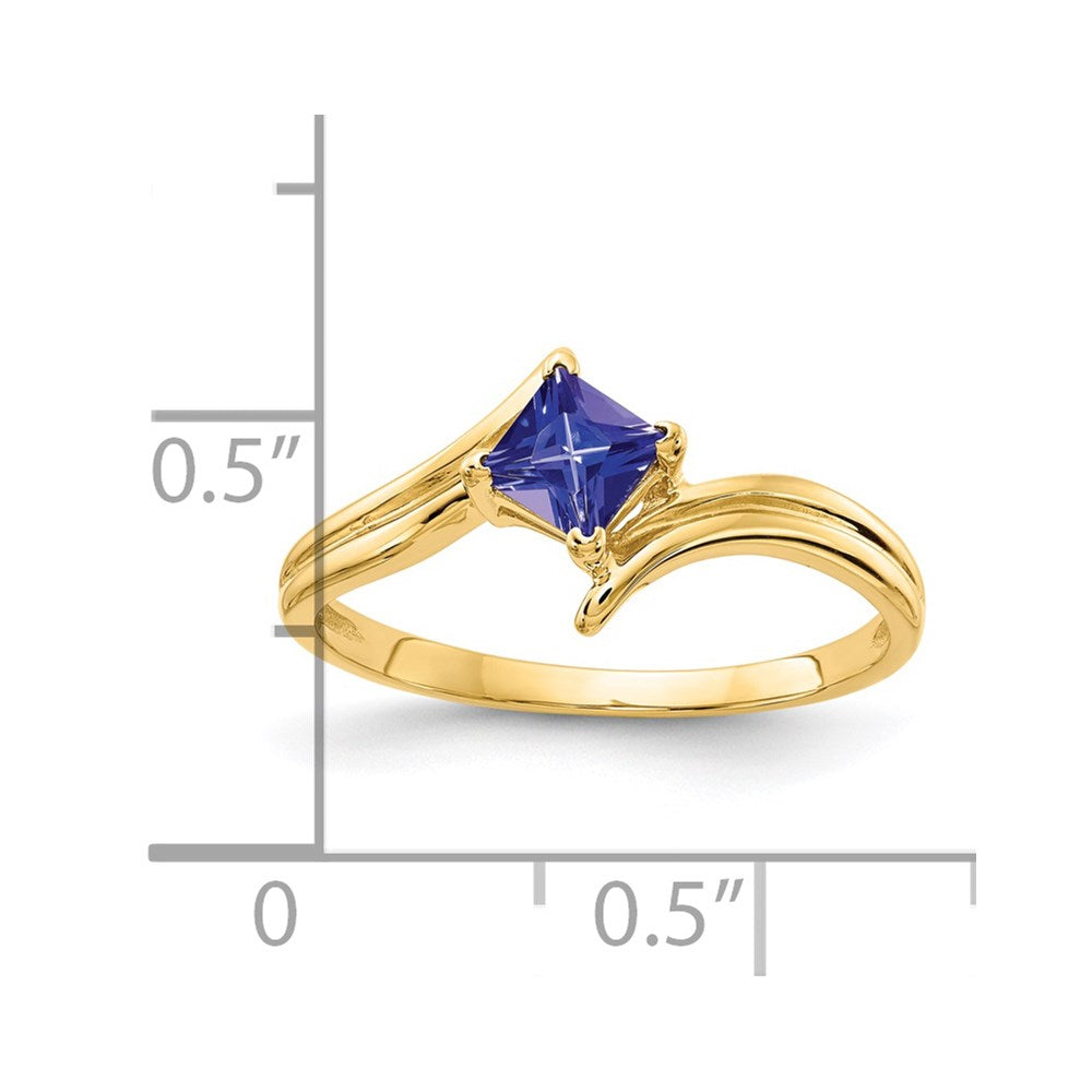 14k 4mm Princess-cut Tanzanite Ring