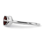 14k White Gold 4mm Princess-cut Garnet Bypass Ring