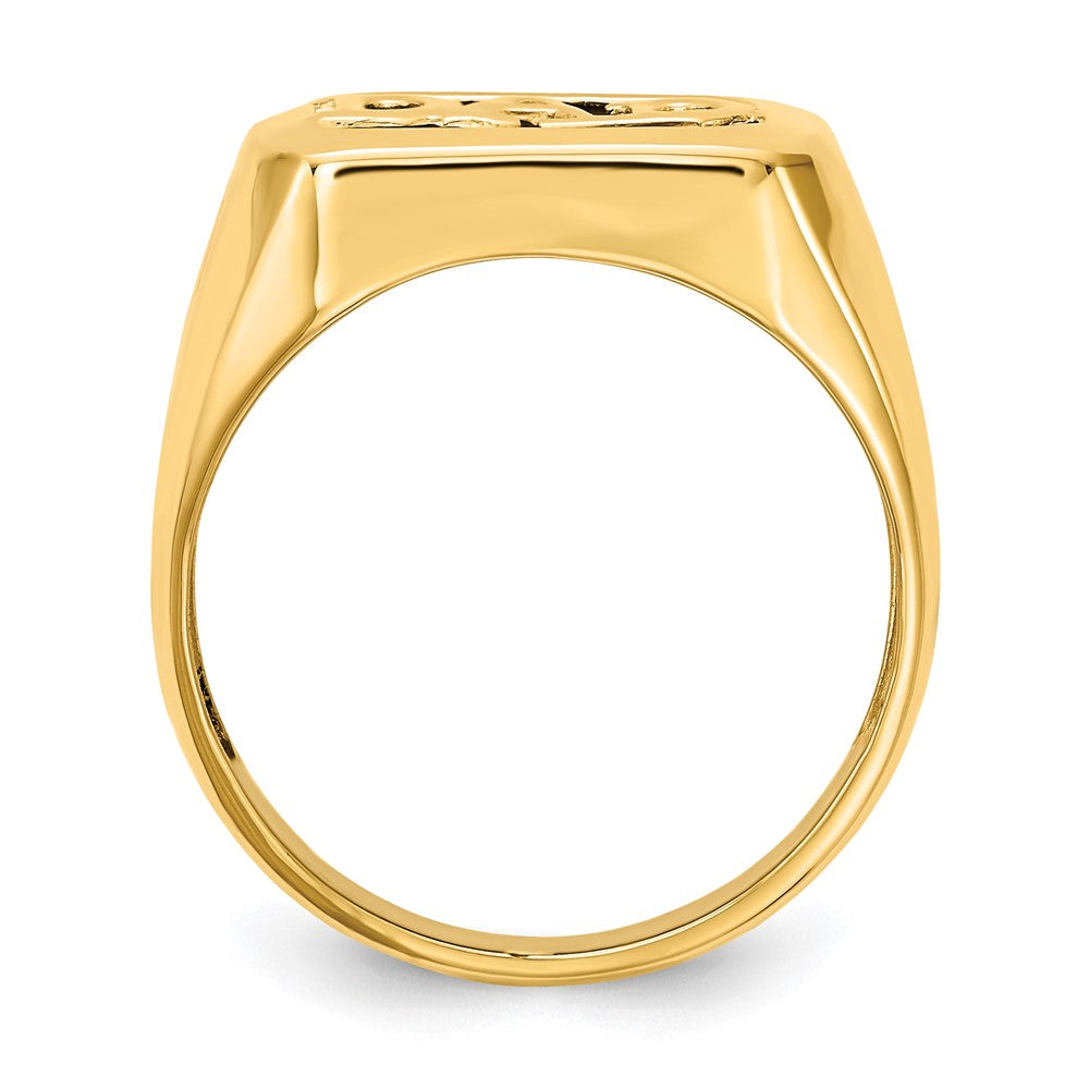 IB Goodman 14k Rectangle Onyx and AA Diamond Mens DAD Ring