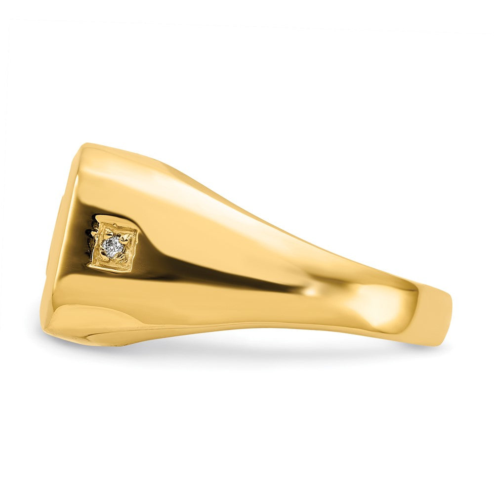 IB Goodman 14k Rectangle Onyx and AA Diamond Mens DAD Ring