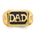 IB Goodman 14k Rectangle Onyx and AA Diamond Mens DAD Ring