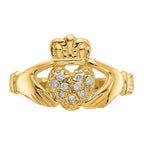 14k 1/10 carat AA Diamond Claddagh Ring