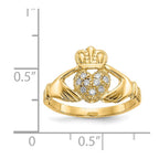 14k 1/10 carat AA Diamond Claddagh Ring