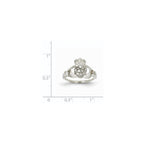 14k White Gold 1/10 carat AA Diamond Claddagh Ring
