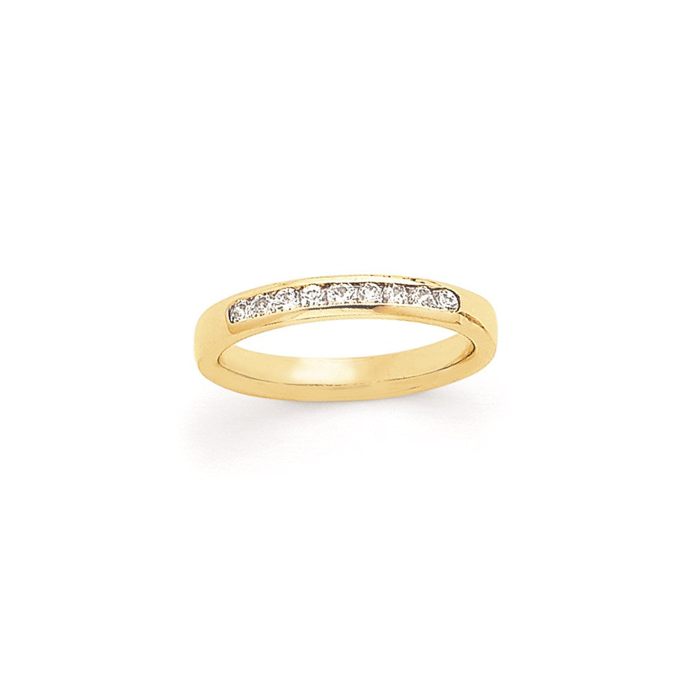 14K Yellow Gold 9-Stone Diamond Channel Band