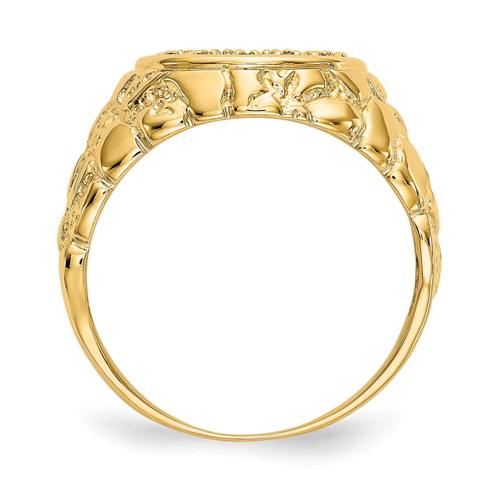 IB Goodman 14k 1/20 carat AAA Diamond Mens Horseshoe Nugget Ring