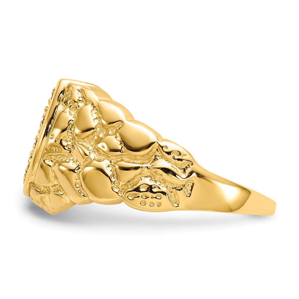 IB Goodman 14k 1/20 carat VS Diamond Mens Horseshoe Nugget Ring