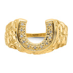 IB Goodman 14k 1/20 carat AA Diamond Mens Horseshoe Nugget Ring