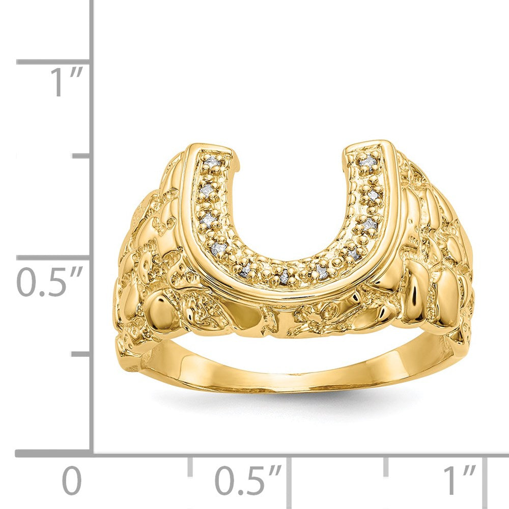 IB Goodman 14k 1/20 carat AA Diamond Mens Horseshoe Nugget Ring