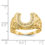 IB Goodman 14k 1/20 carat AA Diamond Mens Horseshoe Nugget Ring