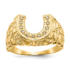 IB Goodman 14k 1/20 carat VS Diamond Mens Horseshoe Nugget Ring