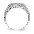 IB Goodman 14k White Gold 1/20 carat A Diamond Mens Horseshoe Nugget Ring