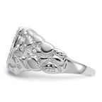 IB Goodman 14k White Gold 1/20 carat AAA Diamond Mens Horseshoe Nugget Ring
