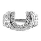 IB Goodman 14k White Gold 1/20 carat VS Diamond Mens Horseshoe Nugget Ring