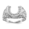 IB Goodman 14k White Gold 1/20 carat A Diamond Mens Horseshoe Nugget Ring