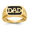IB Goodman 14k Rectangle Onyx and A Diamond Mens DAD Ring