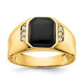 IB Goodman 14k 10x8mm Octagon Onyx and 1/15 carat AA Diamond Mens Ring
