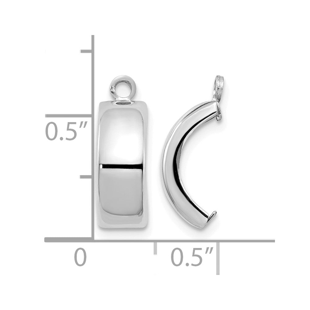 14k White Gold Polished Curved Earring Jackets