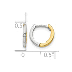 14k Two-tone Mini 1.35mm Round Hinged Hoop Earrings