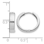 14k White Gold Round Hinged Hoop Earrings