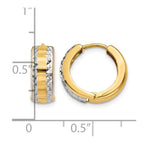 14k & Rhodium Hinged Hoop Earrings