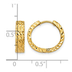 14k Diamond-cut Hinged Hoop Earrings