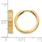 14k Diamond-cut Hinged Hoop Earrings
