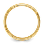 14k Yellow Gold 6mm Lightweight Comfort Fit Brushed Satin/Polished Milgrain Grooved Edge Wedding Band