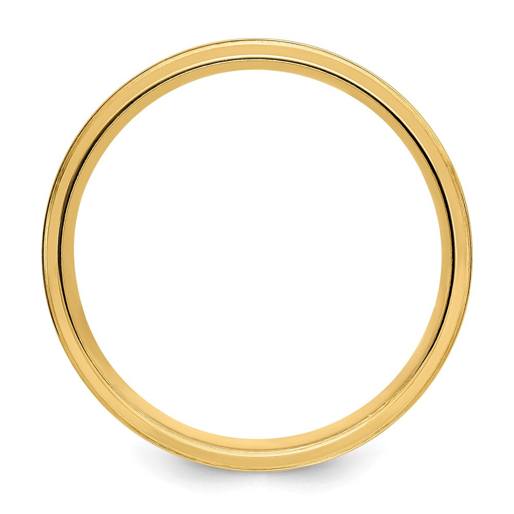 14k Yellow Gold 6mm Heavyweight Comfort Fit Brushed Satin/Polished Line Edge Wedding Band