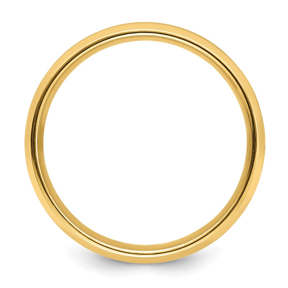 14k Yellow Gold 6mm Standard Weight Comfort Fit Brushed Satin with Polished Beveled Edge Wedding Band
