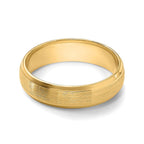 14k Yellow Gold 6mm Standard Weight Comfort Fit Brushed Satin with Polished Beveled Edge Wedding Band