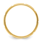 14k Yellow Gold 6mm Lightweight Comfort Fit Brushed/Polished Beveled Edge with Vertical Lines Wedding Band