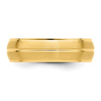 14k Yellow Gold 6mm Standard Weight Comfort Fit Brushed/Polished Center Line Wedding Band