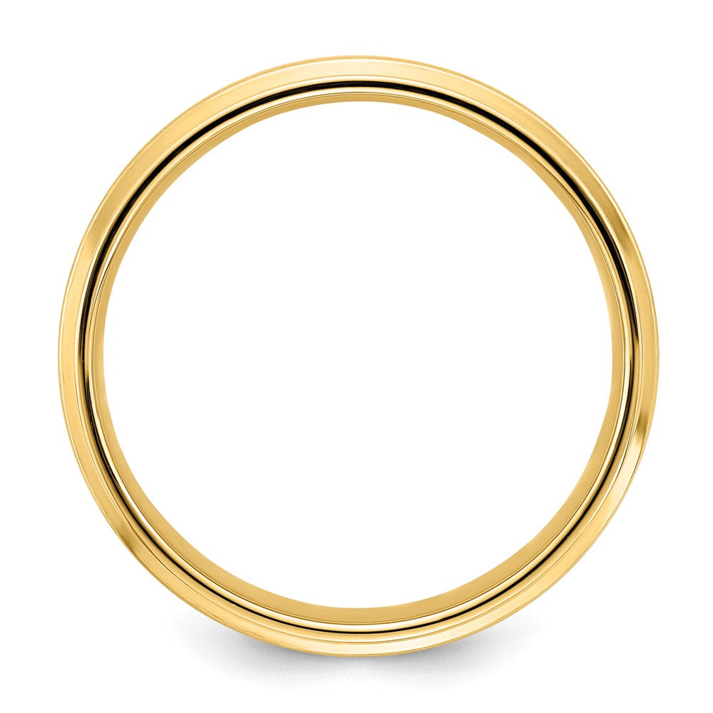 14k Yellow Gold 6mm Heavyweight Comfort Fit Brushed Satin Fancy Wedding Band