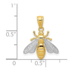 14k and White Rhodium Bee Pendant