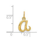 14k Yellow Gold Letter A Initial Charm