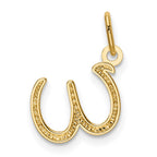 14k Yellow Gold Letter W Initial Charm